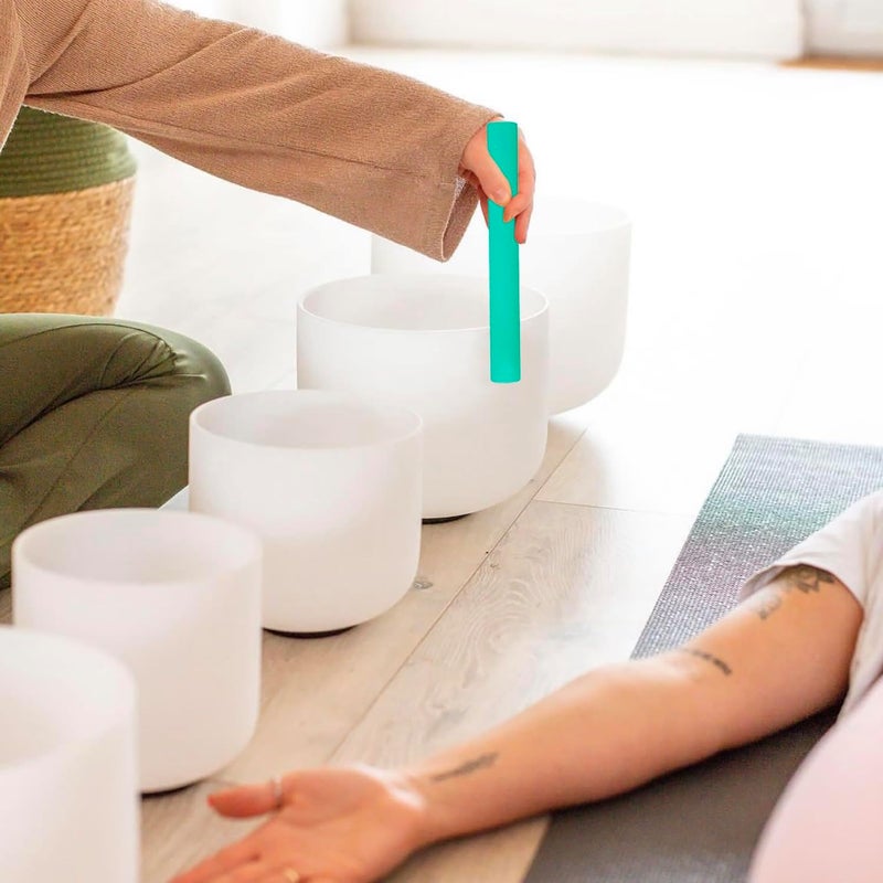 UPCEED Singing Bowl Mallet Hollow Acrylic Silicone Rubber Striker Mallet for Playing Quartz Crystal Singing Bowls with Bundle Pocket(Green) - Image 5